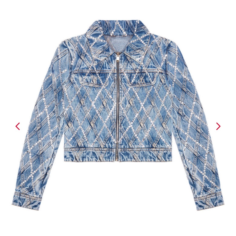 Diesel Crystal Diamond Pattern Denim Jacket